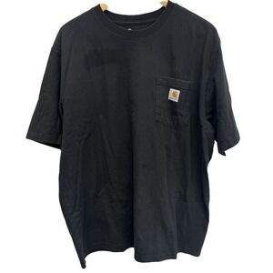Faded Carhartt Men's Shirt XL Black Pocket Logo Tee Original Fit Crew Neck‎